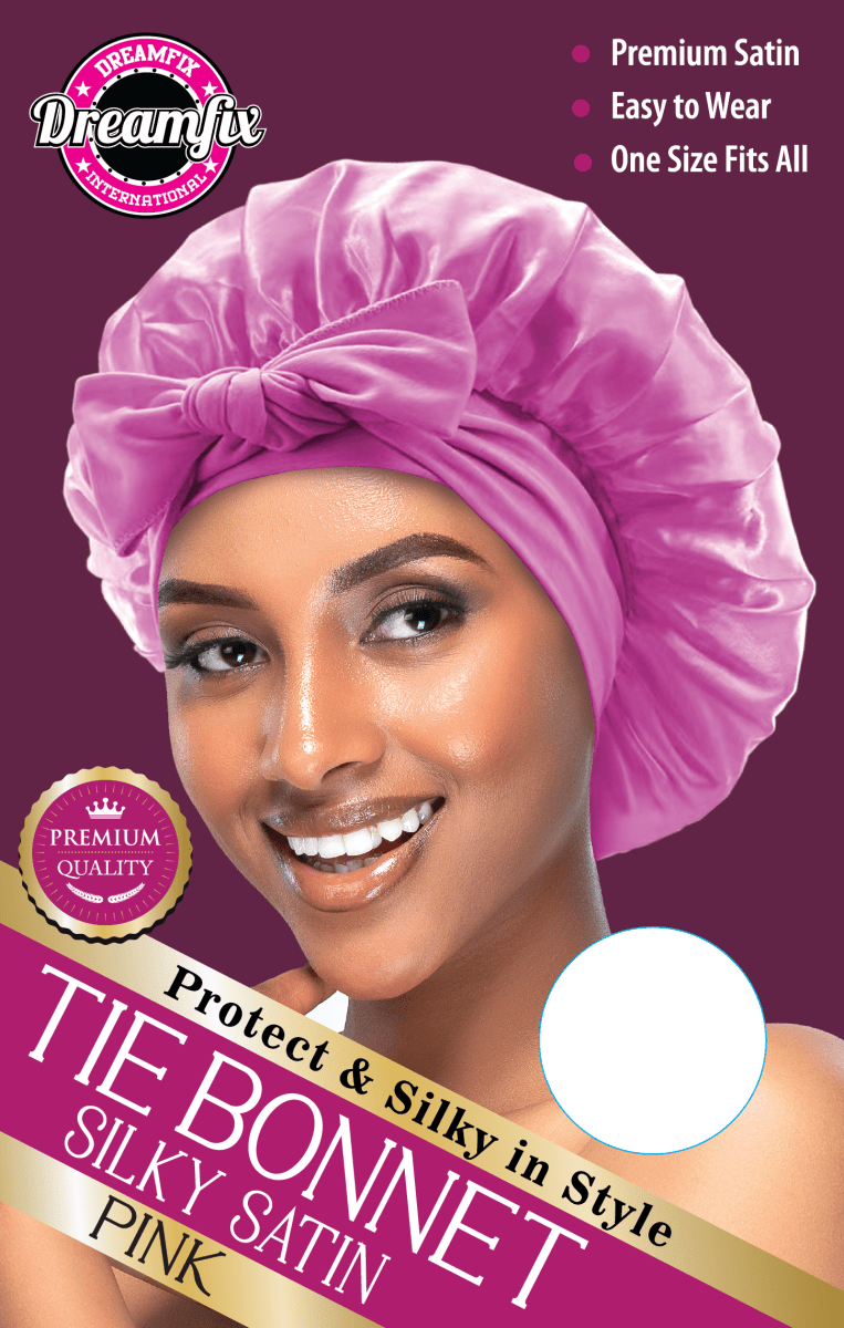 Dreamfix Health & Beauty Pink Dreamfix Tie Bonnet Satin