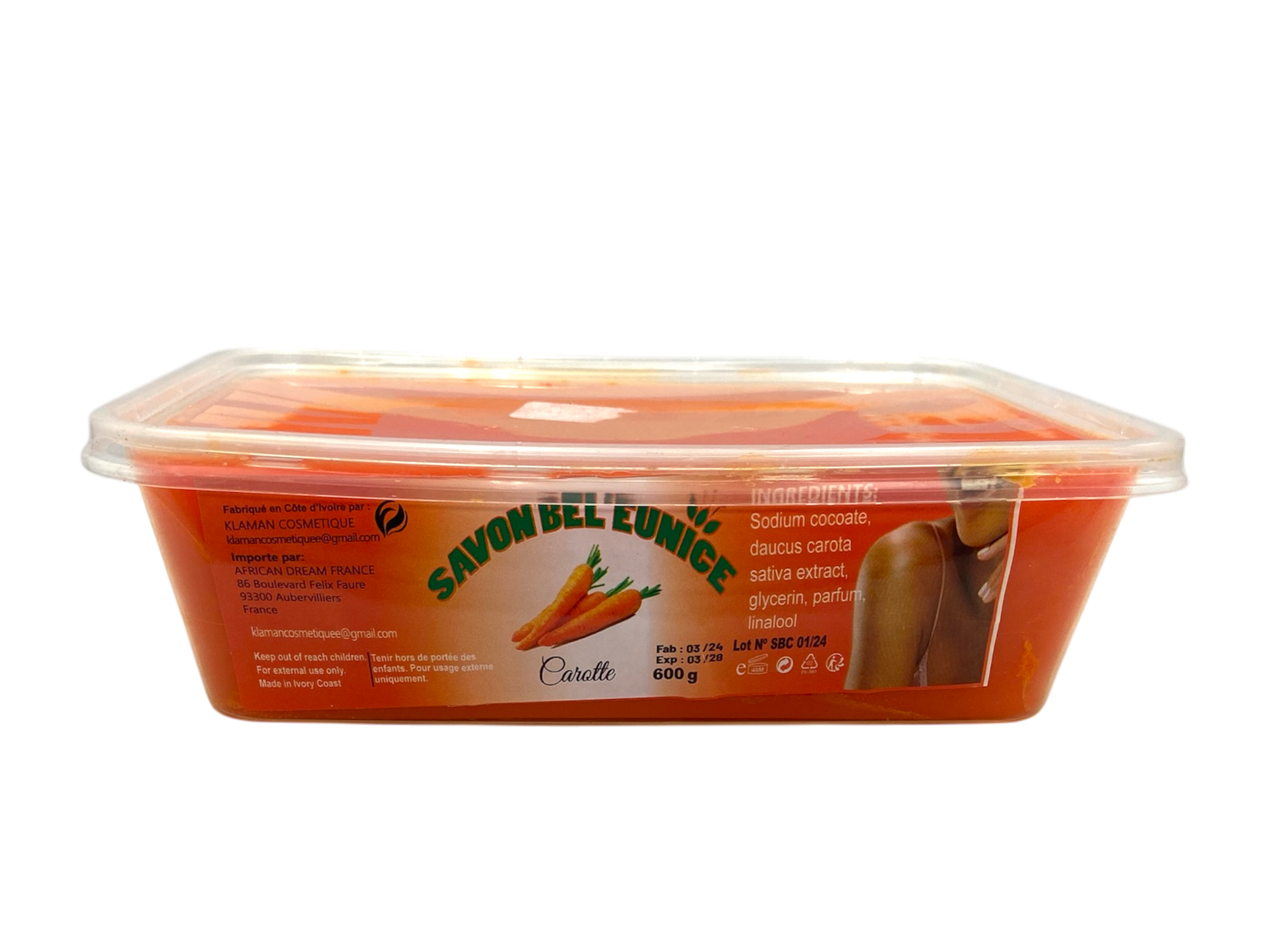 SAVON BEL'EUNICE Health & Beauty Savon bel'Eunice carotte / Papaye 600g