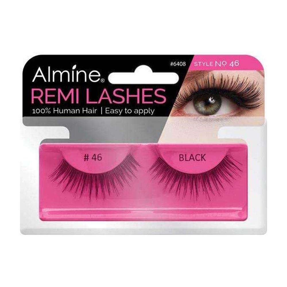 Almine Eyelashes (Style No.46) Black 100% Remi Human Hair