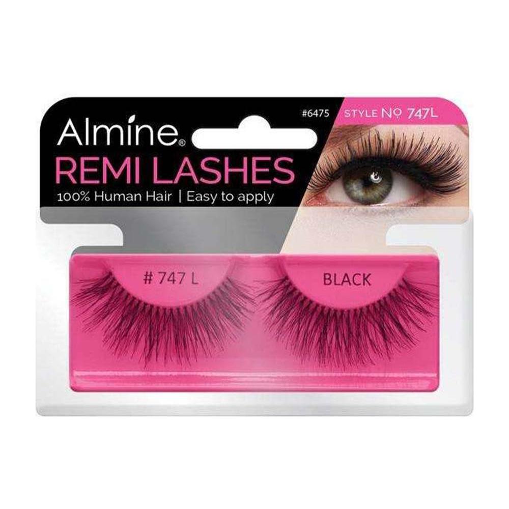 Almine Eyelashes (Style No.74L) Black 100% Remi Human Hair