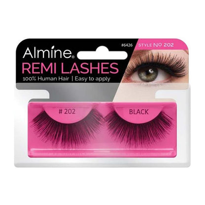 Almine Eyelashes (Style No.202) Black 100% Remi Human hair