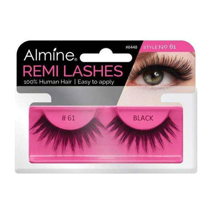 Almine Eyelashes (Style No.61) Black 100% Remi Human hair