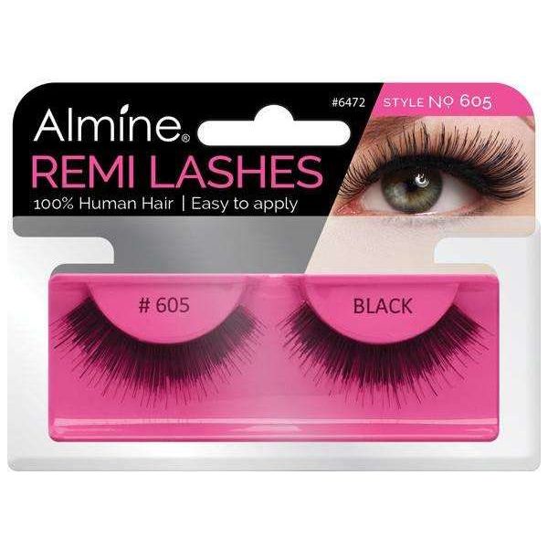 Almine Eyelashes (Style No.605) Black 100% Remi Human Hair