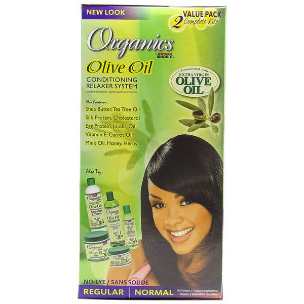 Africa's Best Organics Olive Oil Conditioning Relaxer System 2 Value Pack Regular | gtworld.be 