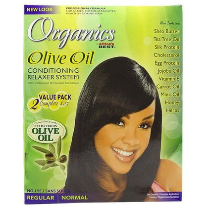 Africa's Best Health & Beauty Africa's Best Organics Olive Oil Conditioning Relaxer System 2 Value Pack Regular