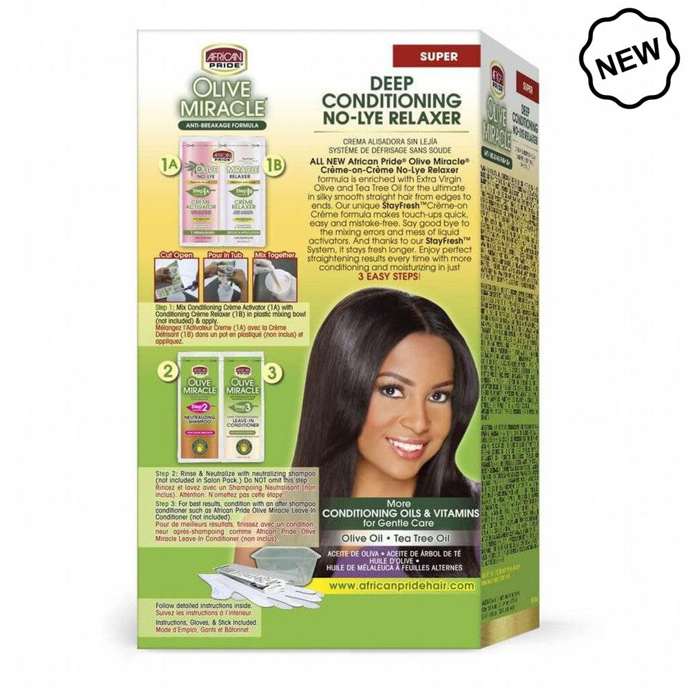 African Pride Olive Miracle Deep Conditioning No-Lye Relaxer Super 1 Touch-Up Kit | gtworld.be 