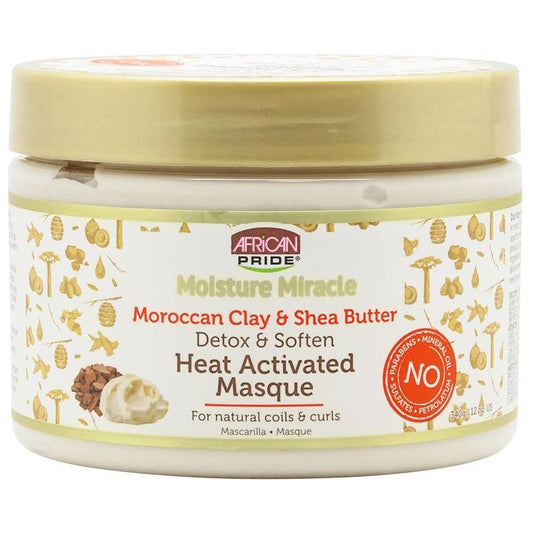 African Pride Health & Beauty African Pride Moroccan Clay & Shea Butter Heat Activated Masque 340g