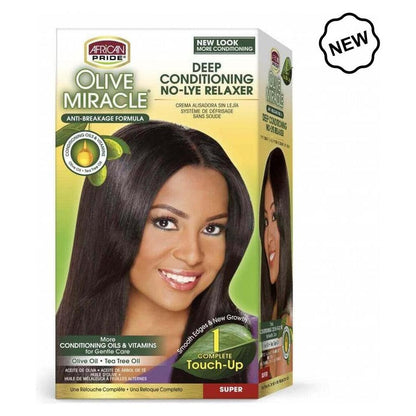 African Pride Health & Beauty African Pride Olive Miracle Deep Conditioning No-Lye Relaxer Super 1 Touch-Up Kit