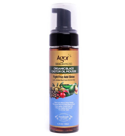 Agor Organic Black Castor Oil Hair Mousse 200ml | gtworld.be 