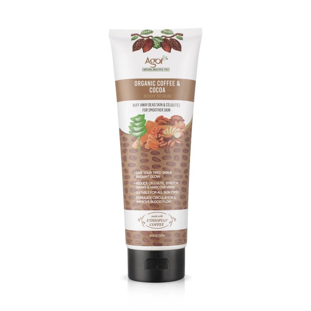 Agor Organic Coffee & Cocoa Butter Body Scrub 300ml | gtworld.be 