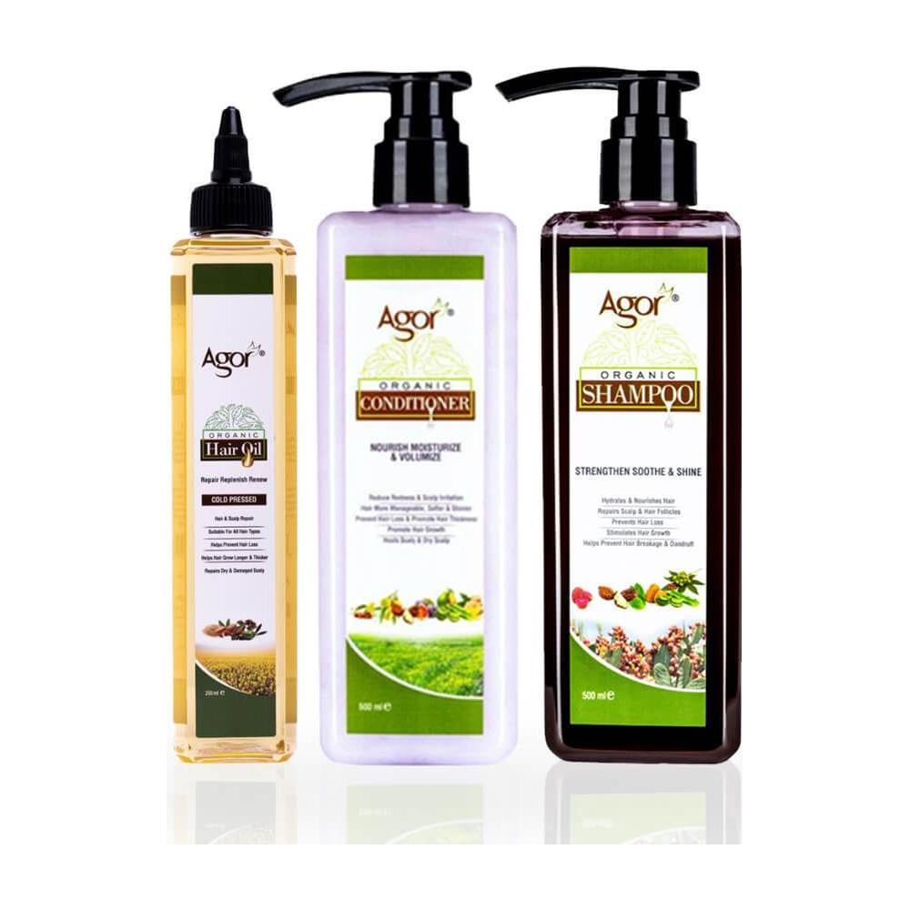 Agor Health & Beauty Agor Organic Hair Essentials Combo bundle