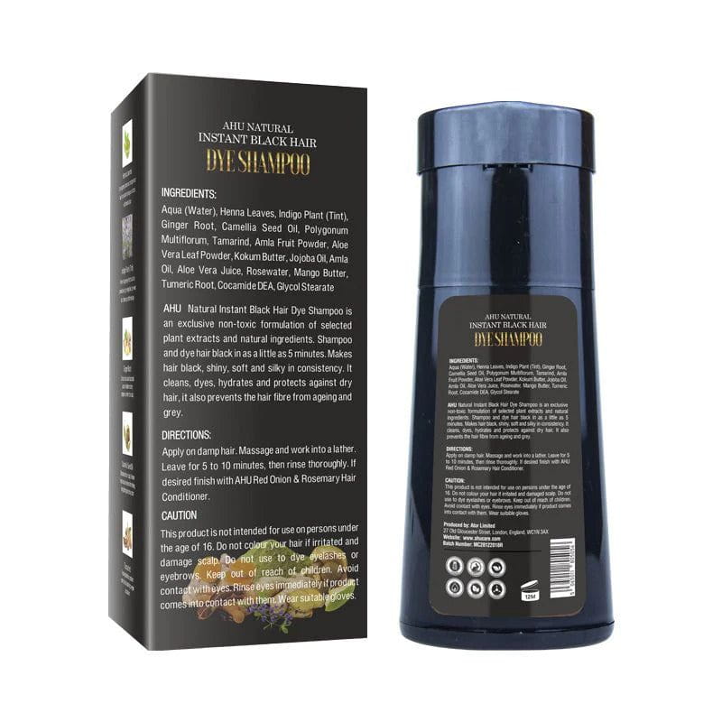 AHU Natural Instant Black Hair Dye Shampoo 500ml | gtworld.be 