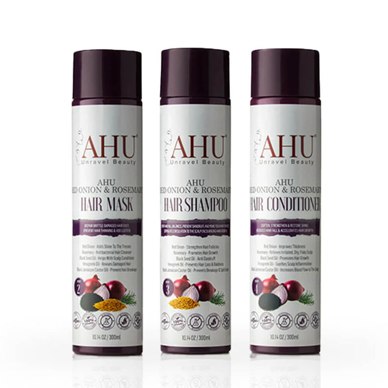 AHU AHU Red Onion & Rosemary Hair TRIO bundle