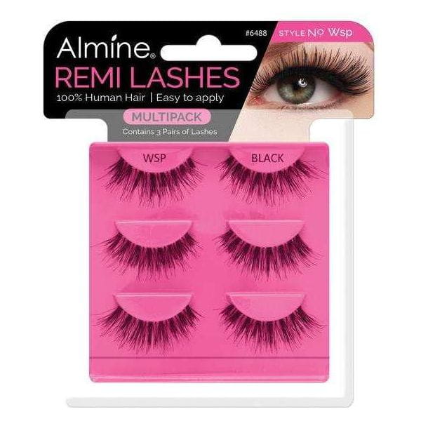 Almine Almine Eyelashes Multipack (Style No. Wsp) Black 3ct 100% Rect 100% Remi Human Hair