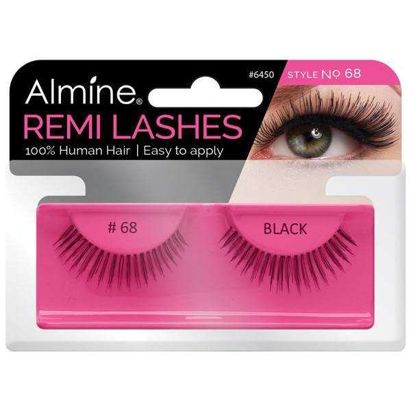 Almine Eyelashes (Style No.68) Black 100% Remi Human Hair | gtworld.be 