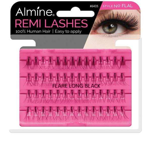 Almine Flare individual Lashes Long Point Black 100% Remi Human hair | gtworld.be 