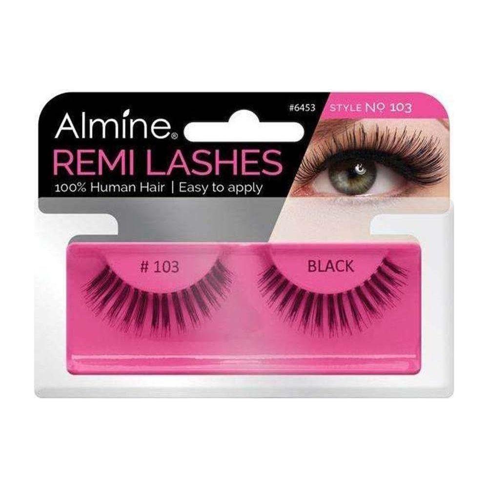 Almine Health & Beauty Style No.103 Almine Eyelashes Black 100% Remi Human hair