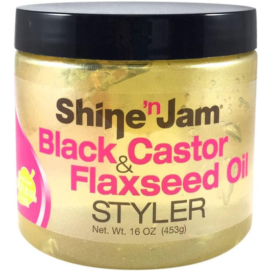 ampro Health & Beauty Shine-n-Jam Black Castor & Flaxseed Oil Gel 473ml