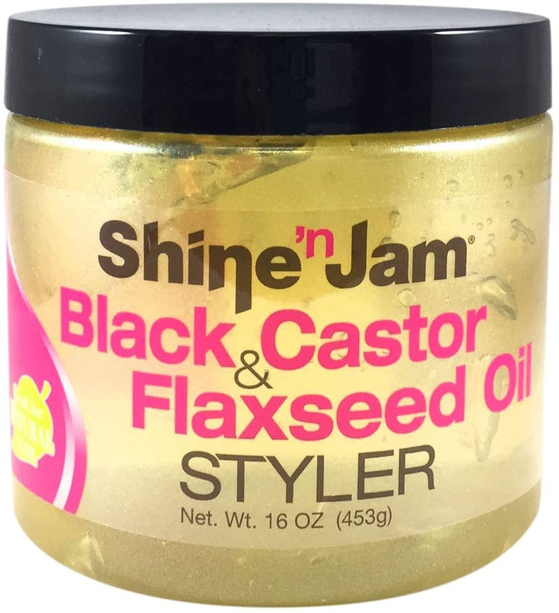 Shine-n-Jam Black Castor & Flaxseed Oil Gel 473ml | gtworld.be 