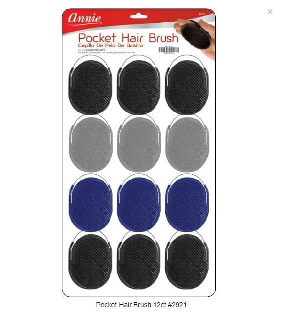 Annie Pocket Hair Brush 12Ct Asst. Color