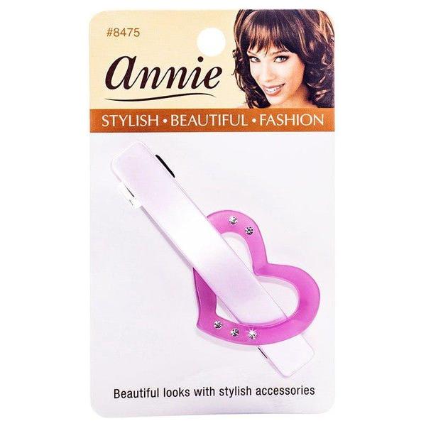 Annie Health & Beauty Annie Heart Barrette/Hair Clip, 8cm, Light Lilac