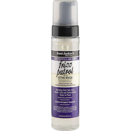 Aunt Jackie's Health & Beauty Aunt Jackie's Curls & Coils Frizz Patrol Anti-Poof Setting Mousse 244ml