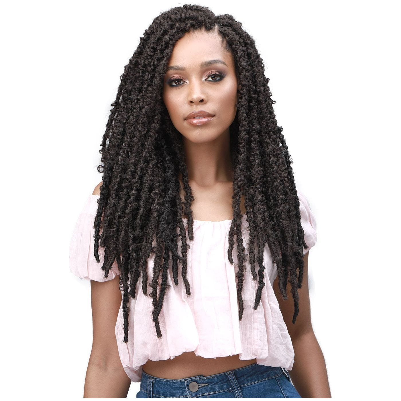 BOBBI BOSS Health & Beauty BOBBI BOSS 3X Calif. Butterfly Locs Pre-Looped Crochet Braid Cheveux artificiels 18"