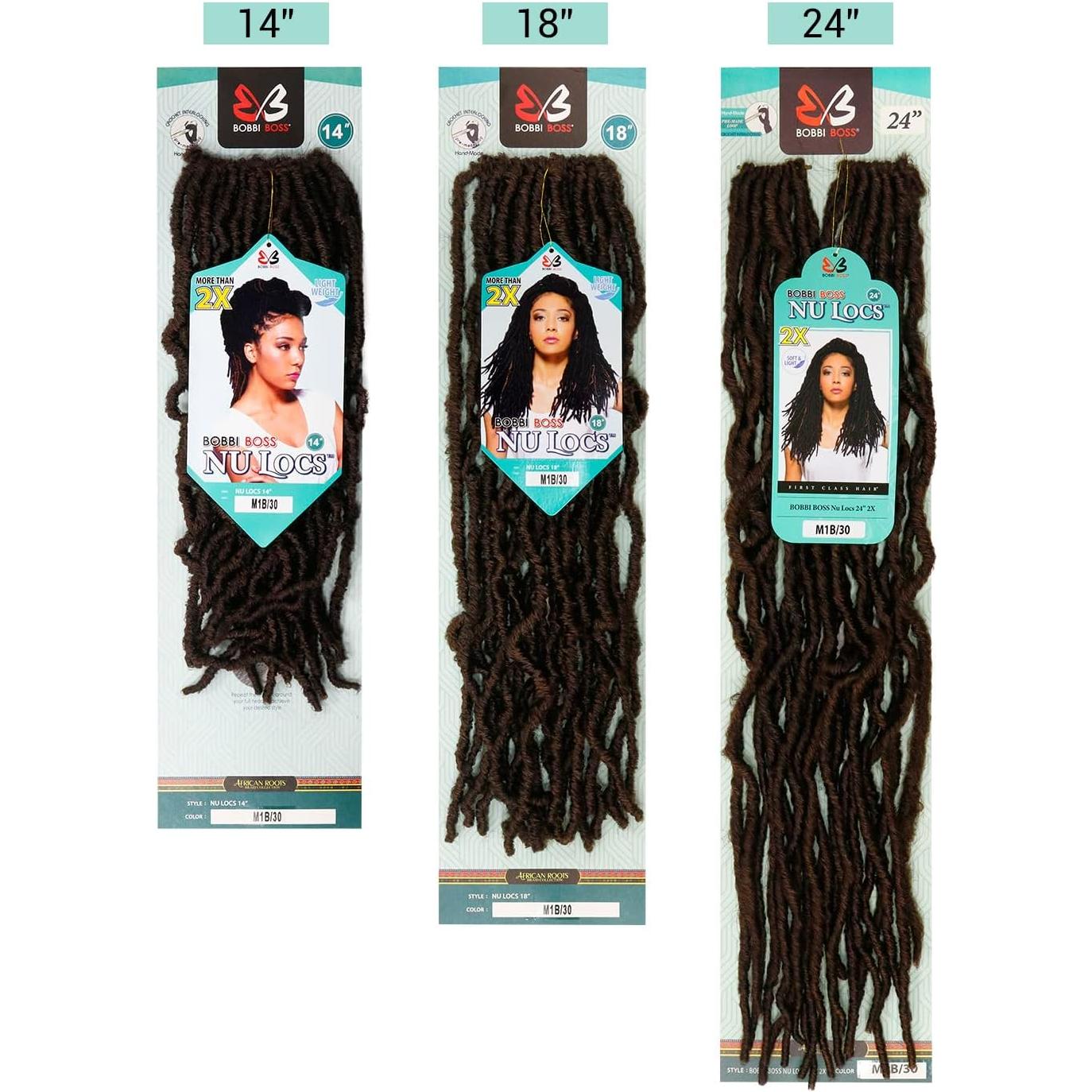 BOBBI BOSS Health & Beauty BOBBI BOSS Crochet Braid 2X Nu Locs Cheveux synthétiques 14" / 18" / 24" / 36"