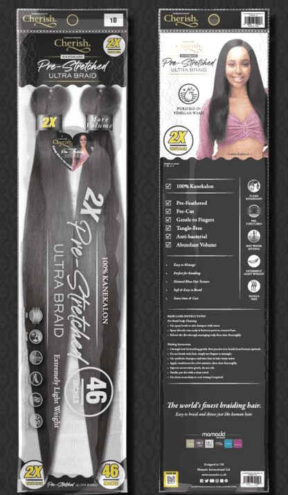 Cherish Pre Stretched Ultra Braid 2x Pack 46'' - Cheveux synthétiques | gtworld.be 