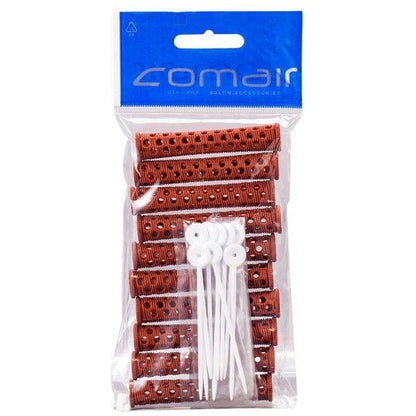 Comair Health & Beauty Comair Mesh Rollers Brown 3011737 (Pack of 10)