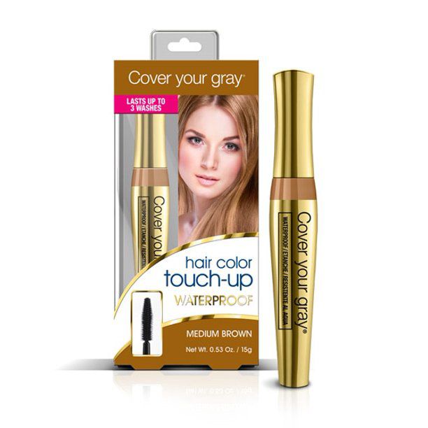 Cover your gray CYG Waterproof Brush-In Medium Brown Cover Your Gray Hair Color Touch-Up Waterproof Brush-In 15g