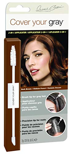 Cover your gray IG Cover Your Gray 2-IN-1 Applicator Brush Dark Brown Irene Gari Cover Your Gray 2in1 Hair Color Touch Up 7g
