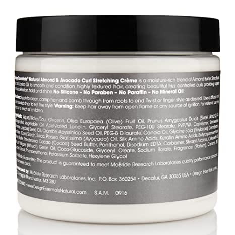 Design Essentials Almond & Avocado Curl Stretching Creme 16oz | gtworld.be 