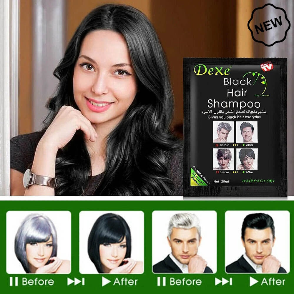 Dexe Black Hair Shampoo Classic 25ml*10 Sachets | gtworld.be 