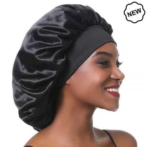 Dreamfix Black Satin Bonnet For Sleeping & Showering | gtworld.be 