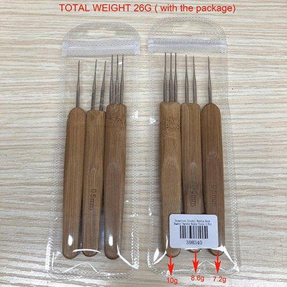 Dreamfix Dreadlock Crochet Needle Hook Bamboo Handle Hooks Tools Making 3 Pcs 0.5 mm - Gtworld.de