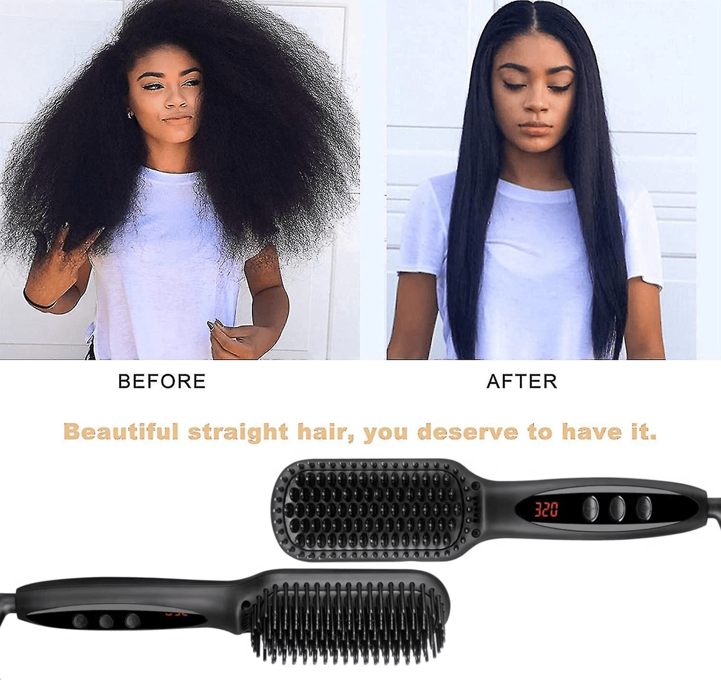 Dreamfix Dreamfix 2 In 1 Electric Ceramic Straightening Comb Rotating Brush 110-240V 50/60HZ 45-65W