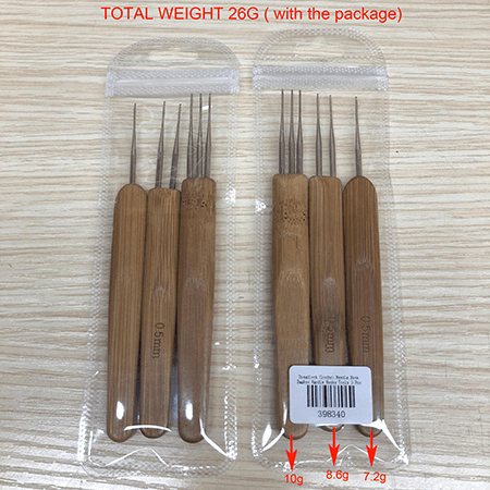 Dreamfix Dreadlock Crochet Needle Hook Bamboo Handle Hooks Tools Making 3 Pcs 0.5 mm | gtworld.be 