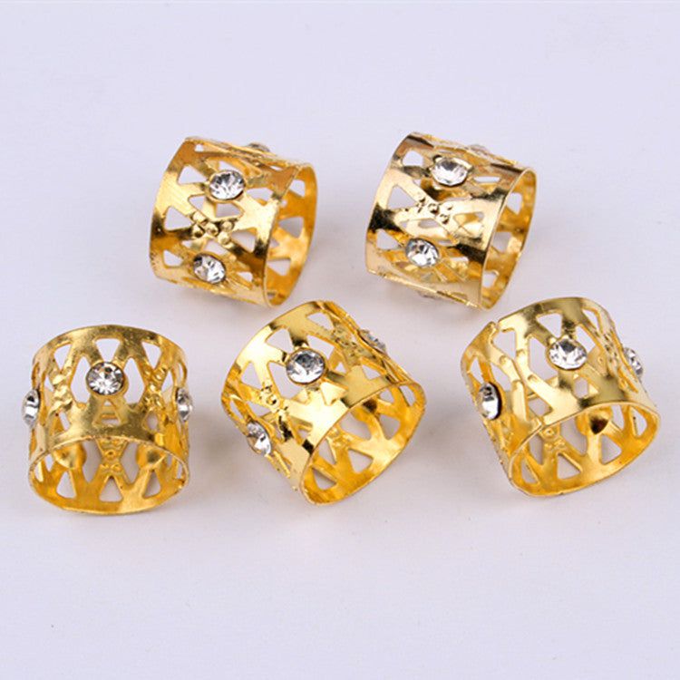 Dreamfix Gold Rhinestone Dreadlock Beads Braid 5 pcs | gtworld.be 