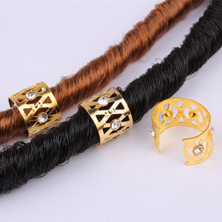 Dreamfix Gold Rhinestone Dreadlock Beads Braid 5 pcs | gtworld.be 