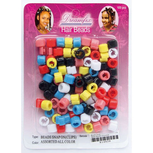 Dreamfix Dreamfix Hair Beads Snap On Clips/Haarperlen, Assorted, 100er Pack