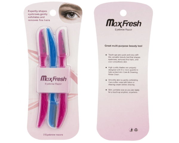 Dreamfix Dreamfix Maxfresh Single Blade Eyebrow Razors 3 Pcs Pink/Blue