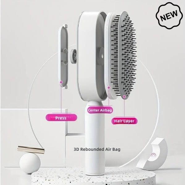 Dreamfix Self Cleaning Hair Detangling and Scalp Massager Brushes White/Purple | gtworld.be | white