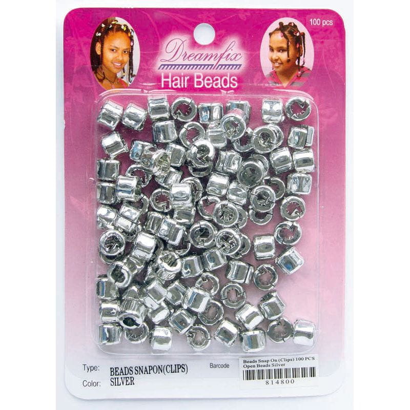 Dreamfix Health & Beauty 100 PC Silver Dreamfix Hair Beads Open & Close 100 Per Pack