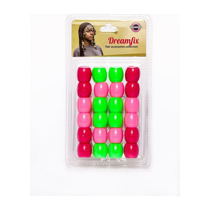 Dreamfix Health & Beauty Assorted Dreamfix Large Hole Plastic Hair Beads Kids 24pcs