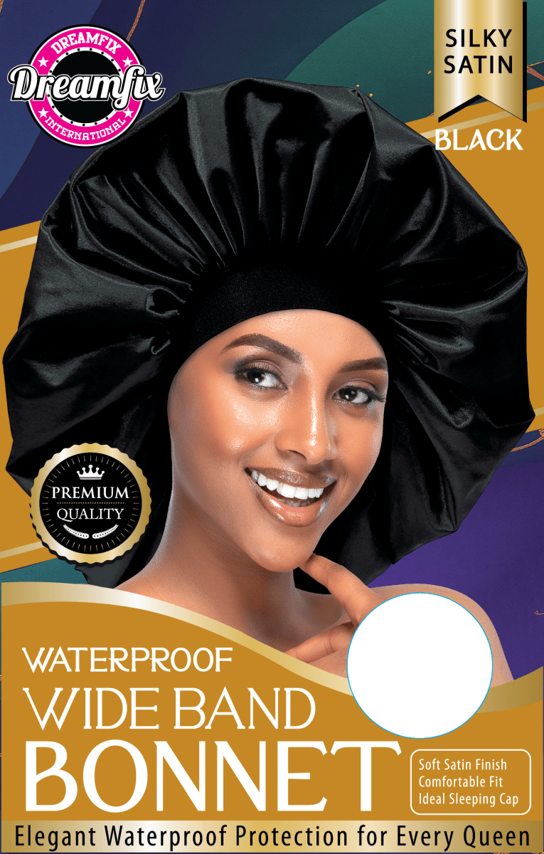 Dreamfix Health & Beauty Black Dreamfix Waterproof Wide Band Bonnet