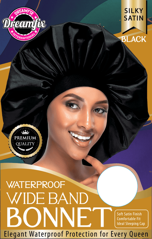 Dreamfix Health & Beauty Black Dreamfix Waterproof Wide Band Bonnet