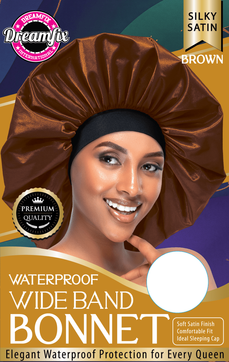 Dreamfix Health & Beauty Brown Dreamfix Waterproof Wide Band Bonnet