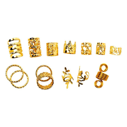 Dreamfix Health & Beauty Dreamfix 290Pcs Hair Rings & Bead Jewelry 11 Style Gold