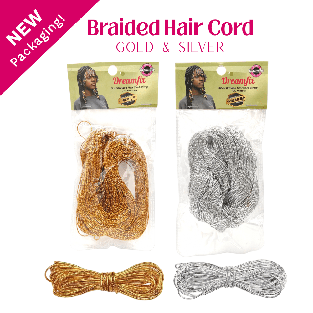 Dreamfix Health & Beauty Dreamfix Gold &Silver Braided Hair Cord String Accessories